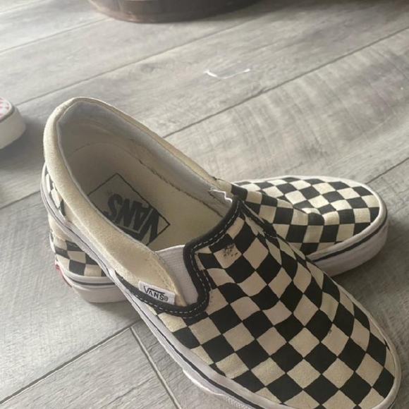 Vans Other - Cream and Black checkered Vans